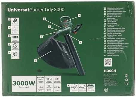 Lapų pūstuvas siurblys Bosch Universal GardenTidy 3000