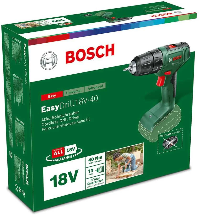 Bosch Easydrill 18V-40 be akumuliatoriaus ir kroviklio Akum.suktuvas