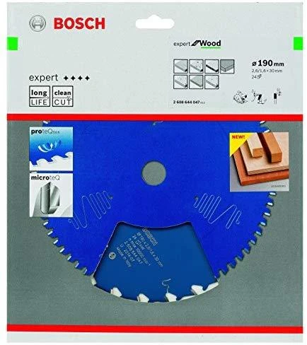 Pjovimo diskas Bosch Expert for Wood 2608644047; 190x30 mm; Z24