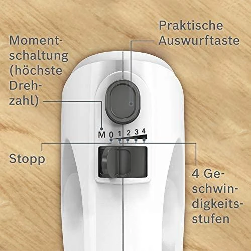 Bosch MFQ24200 Rankinis maišytuvas, CleverMixx, 400 W, Baltas, šiaušto nerūdijančio plieno