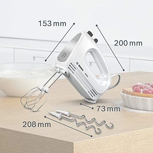 Bosch MFQ24200 Rankinis maišytuvas, CleverMixx, 400 W, Baltas, šiaušto nerūdijančio plieno
