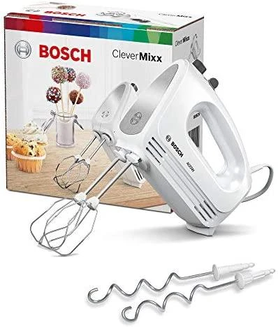 Bosch MFQ24200 Rankinis maišytuvas, CleverMixx, 400 W, Baltas, šiaušto nerūdijančio plieno