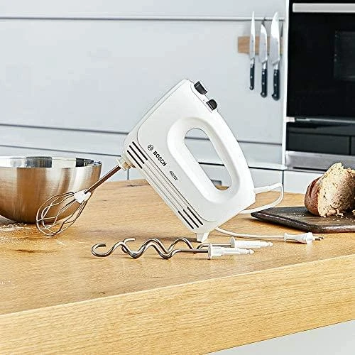 Bosch MFQ24200 Rankinis maišytuvas, CleverMixx, 400 W, Baltas, šiaušto nerūdijančio plieno