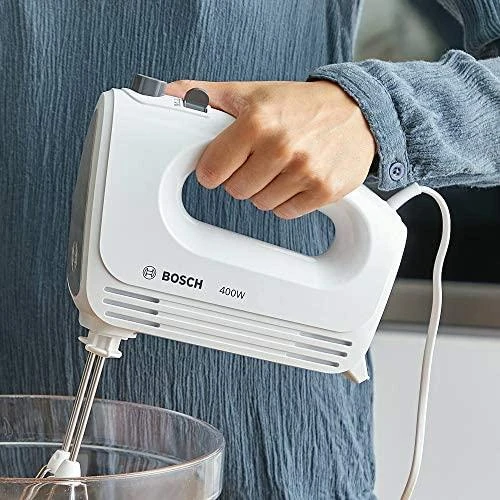 Bosch MFQ24200 Rankinis maišytuvas, CleverMixx, 400 W, Baltas, šiaušto nerūdijančio plieno