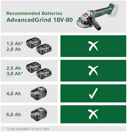 Bosch Akumuliatorinis kampinis šlifuoklis AdvancedGrind 18V-80 125mm be akumuliatoriaus ir kroviklio