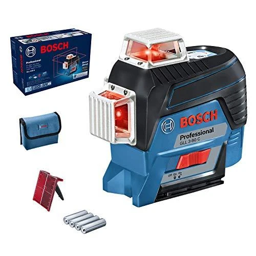 Bosch Linijinis lazerinis nivelyras GLL 3-80 C (4x1.5V AA, Carton)