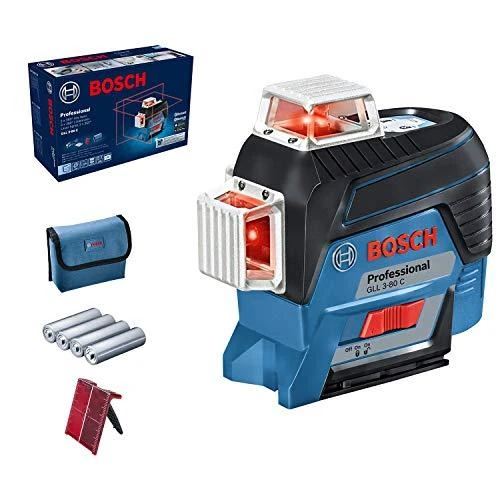Bosch Linijinis lazerinis nivelyras GLL 3-80 C (4x1.5V AA, Carton)