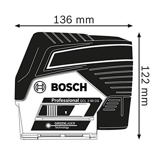 Bosch Kombinuotasis lazeris GCL 2-50 CG + 1x2.0Ah + RM2 + L-Boxx