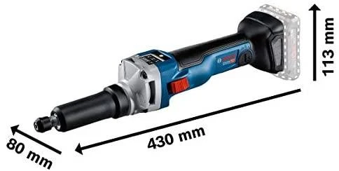 Bosch GGS 18V-10 SLC tiesinis šlifuoklis su matmenimis