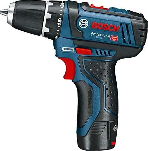 Bosch akumuliatorinis suktuvas - gręžtuvas GSR 12V-15, CC 2x2.0Ah, 10 ACC, 12V-20
