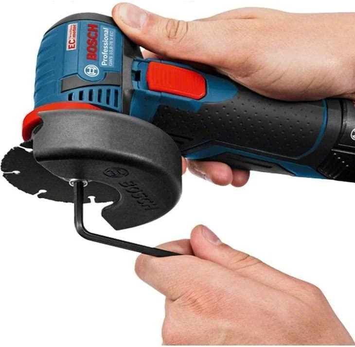 Bosch Professional kampinis šlifuoklis GWS 12V-76 (be baterijos ir įkroviklio; kartoninėje dėžėje)