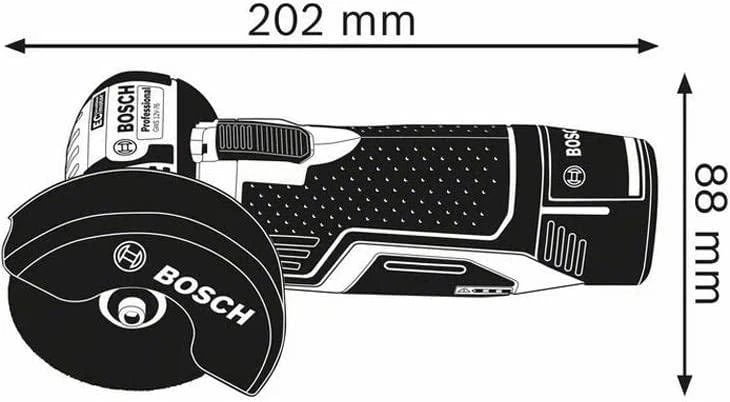 Bosch Professional kampinis šlifuoklis GWS 12V-76 (be baterijos ir įkroviklio; kartoninėje dėžėje)