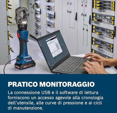 Akumuliatorinis hidraulinis antgalių presavimo įrankis BOSCH GPH 18V-60 Solo LB-XL