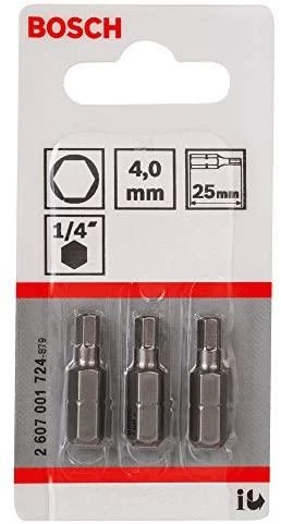 Bosch Įstat.šešiabr.antgalis 4,0 mm, Extra Hart, 3vnt