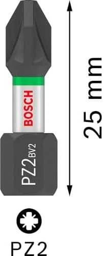 Bosch Suktuvo antgaliai PZ2 25 vnt./ Impact, L=25mm