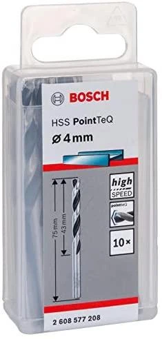 Bosch PointTeQ grąžtas metalui 4 x 43 x 75 mm , 10 vnt.
