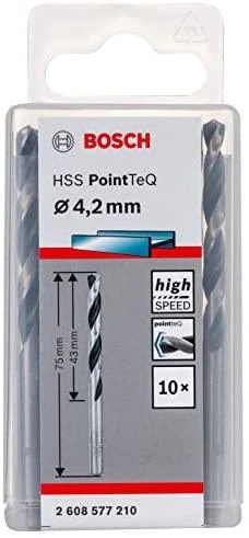 Bosch PointTeQ grąžtas metalui 4,2 x 43 x 75 mm , 10 vnt