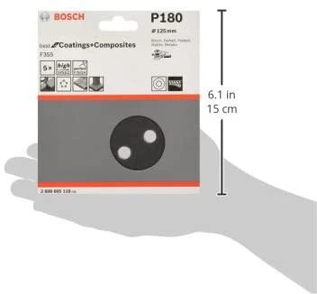Bosch Šlif.pop,akmeniui,PEXGEX D=125mm,K180,5 vnt.