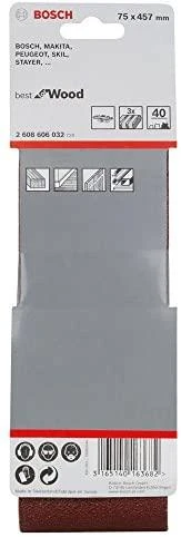 Bosch Šlif.juosta medžiui 75x457, K40, 3 vnt.