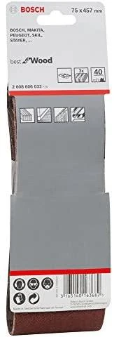 Bosch Šlif.juosta medžiui 75x457, K40, 3 vnt.