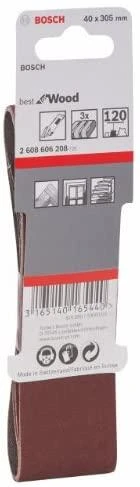 Bosch Šlif.juosta medžiui,PVS 40x303, K120, 3 vnt.