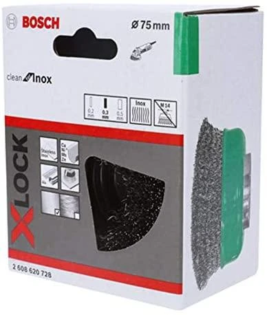 Bosch X-LOCK šepetys 75 mm iš nerūdijančiojo plieno