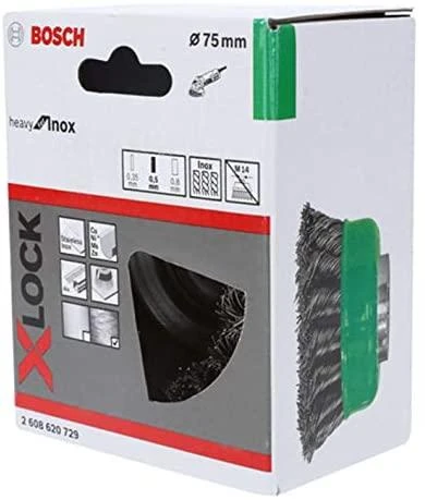 Bosch X-LOCK šepetys 75 mm iš nerūdijančiojo plieno