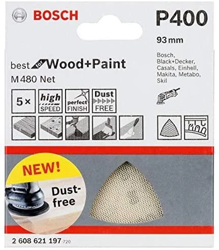 Bosch Šlifavimo tinklelis M 480 93X93mm, G240, 5 vnt.