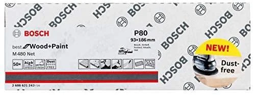 Bosch Šlifavimo tinklelis M 480 93X186mm, G80, 50 vnt.