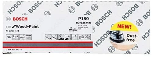Bosch Šlifavimo tinklelis M 480 93X186mm, G180, 50 vnt.