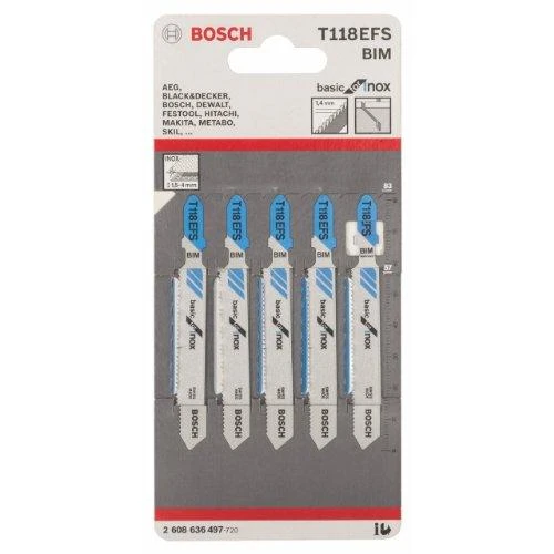Bosch 5 siaurapj. pjūkleliai T 118 EFS Basic for Inox