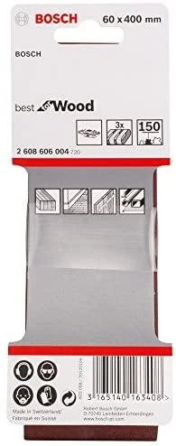 Bosch Šlif.juosta medžiui 60x400, K150, 3 vnt.