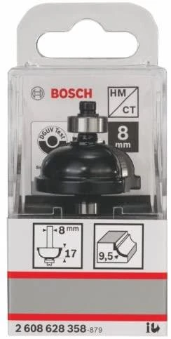 Bosch Suapvalinimo freza HM R=9,5mm, l=17mm,kotas 8mm