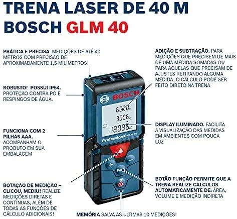 Lazerinis atstumo matuoklis Bosch GLM 40 PROFESSIONAL