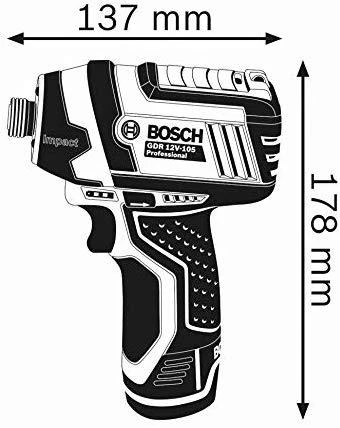 Bosch Akumuliatorinis smūginis suktuvas GDR 12V-105, be akumuliatoriaus ir kroviklio