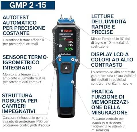 Bosch GMP 2-15 Drėgmės matuoklis-higrom.