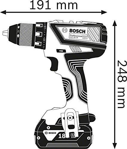 Bosch akumuliatorinis gręžtuvas-suktuvas GSR 18V-28, LC 2x2.0, 18V-20