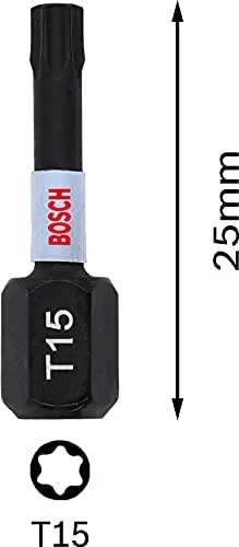 Bosch Suktuvo antgaliai T15 2 vnt./ Impact, L=25mm