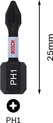 Bosch Suktuvo antgaliai PH1 2 vnt./ Impact, L=25mm