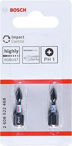 Bosch Suktuvo antgaliai PH1 2 vnt./ Impact, L=25mm