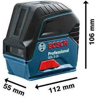 Bosch Kombinuotasis lazeris GCL 2-15 (3x1.5V AA , RM1, BM3, Case)