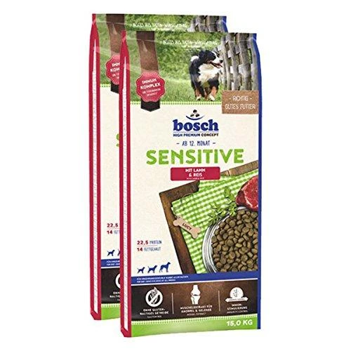 Bosch Petfood bosch Dog Adult SENSITIVE ėriena & RICE – pašaras šunims su ėriena ir ryžiais, kurių jautri virškinimo sistema 15kg