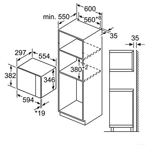 Bosch BFL523MS0 Serija 4, Įmontuojamoji mikrobangų krosnelė, Nerūdijančio plieno