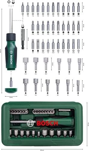 Bosch titano atsukimo rinkinys 46 vnt.