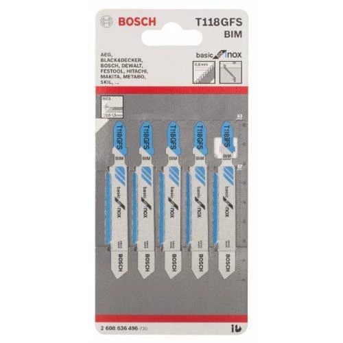 Bosch 5 siaurapj. pjūkleliai T 118 GFS Basic for Inox