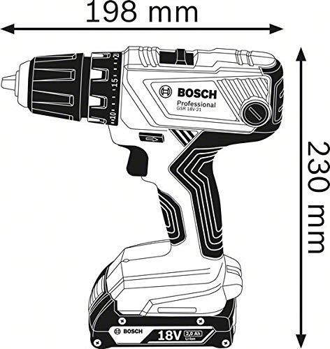 Bosch Akumuliatorinis gręžtuvas-suktuvas GSR 18V-21, 2x2.0Ah, GAL 18V-40