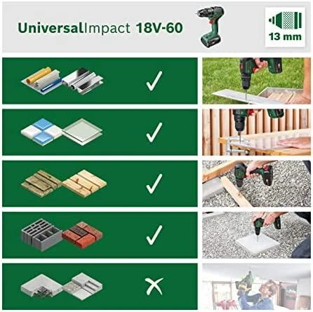 Bosch UniversalImpact18V-60,2Ah Akum.smūginis gręžtuvas