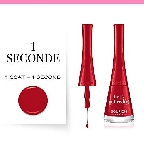 BOURJOIS Paris 1 Second Nagų lakas Moterims 9 ml, 09 LET'S GET RED(Y)
