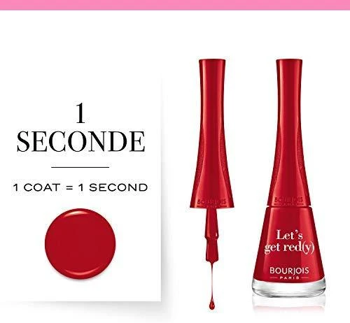 BOURJOIS Paris 1 Second Nagų lakas Moterims 9 ml, 09 LET'S GET RED(Y)