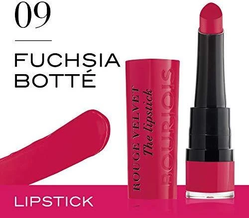 BOURJOIS Paris Rouge Velvet Lūpų dažai Moterims 2,4 g, 09 FUCHSIA BOTTÉ